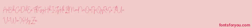 フォントOlivia Demo – ピンクの背景に赤い文字