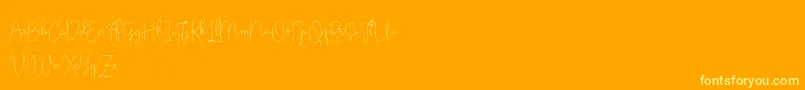 Olivia Demo Font – Yellow Fonts on Orange Background