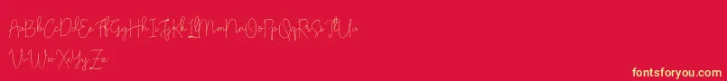 Olivia Demo Font – Yellow Fonts on Red Background