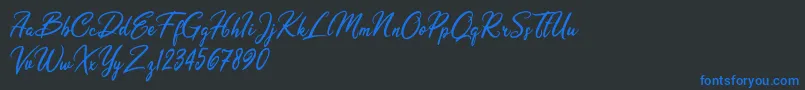 Olivia Dhorgent Font – Blue Fonts on Black Background