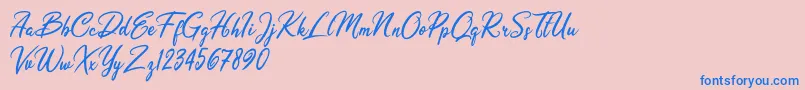 Olivia Dhorgent Font – Blue Fonts on Pink Background