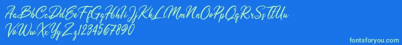 Olivia Dhorgent Font – Green Fonts on Blue Background