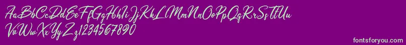 Olivia Dhorgent Font – Green Fonts on Purple Background