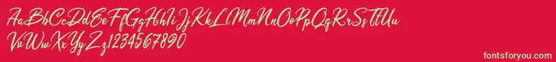 Olivia Dhorgent Font – Green Fonts on Red Background