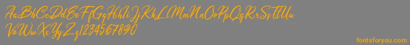 Olivia Dhorgent-Schriftart – Orangefarbene Schriften auf grauem Hintergrund