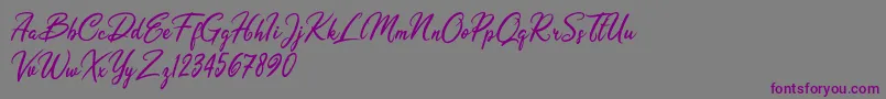 Czcionka Olivia Dhorgent – fioletowe czcionki na szarym tle