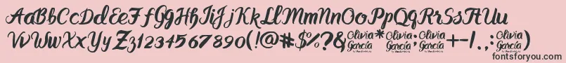 Olivia GarcР±a Font – Black Fonts on Pink Background