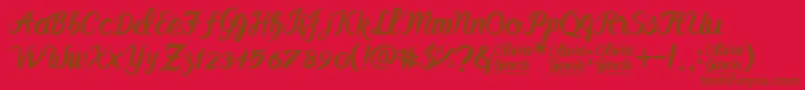 Olivia GarcР±a-Schriftart – Braune Schriften auf rotem Hintergrund