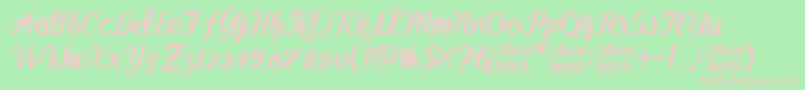 Olivia GarcР±a Font – Pink Fonts on Green Background