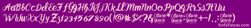 Olivia GarcР±a Font – Pink Fonts on Purple Background