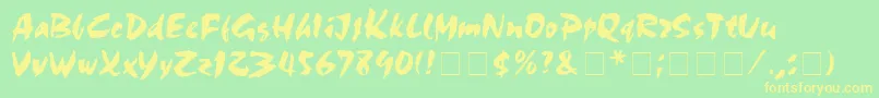 Olivia Font – Yellow Fonts on Green Background