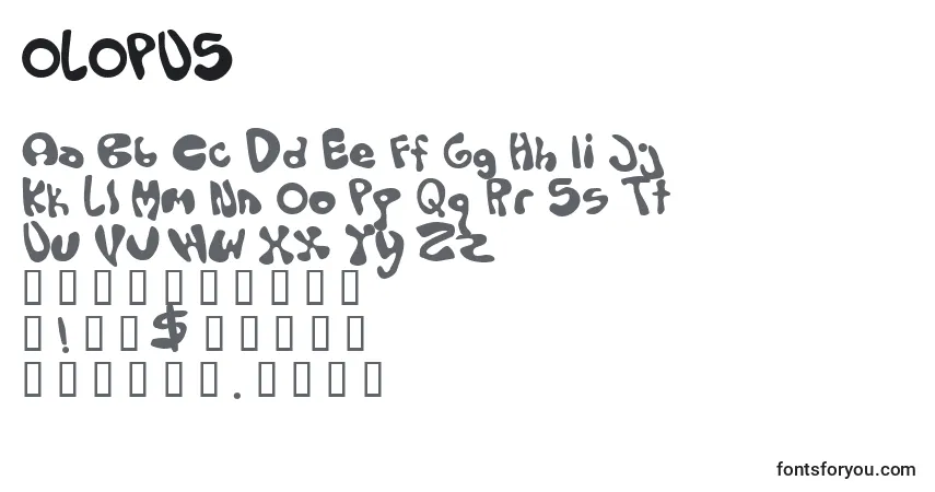 Czcionka OLOPUS (136028) – alfabet, cyfry, specjalne znaki