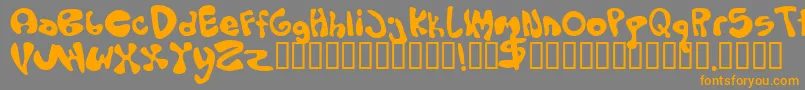 フォントOLOPUS – オレンジの文字は灰色の背景にあります。