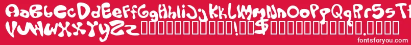 Czcionka OLOPUS – białe czcionki na czerwonym tle