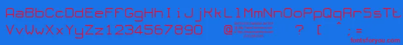 OLORT   -fontti – punaiset fontit sinisellä taustalla