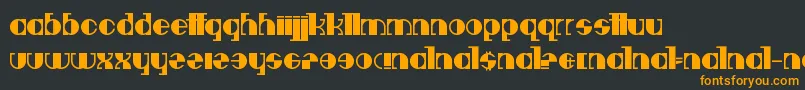 Deavantgar-Schriftart – Orangefarbene Schriften auf schwarzem Hintergrund