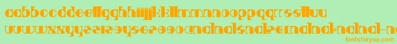 Deavantgar Font – Orange Fonts on Green Background