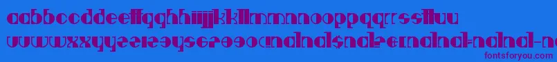Deavantgar Font – Purple Fonts on Blue Background