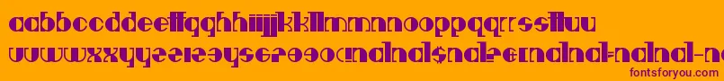 Deavantgar Font – Purple Fonts on Orange Background