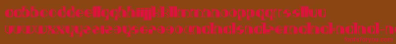 Deavantgar-Schriftart – Rote Schriften auf braunem Hintergrund