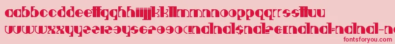 Deavantgar-Schriftart – Rote Schriften auf rosa Hintergrund