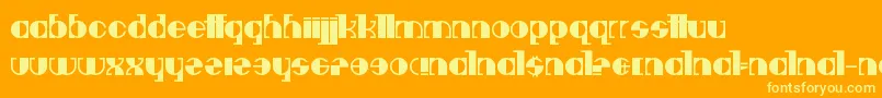 Deavantgar-Schriftart – Gelbe Schriften auf orangefarbenem Hintergrund