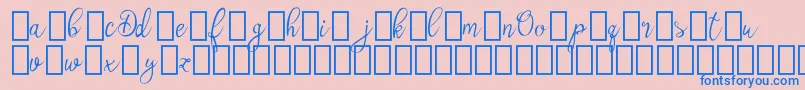 Olyber Demo Font – Blue Fonts on Pink Background