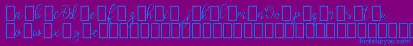 Шрифт Olyber Demo – синие шрифты на фиолетовом фоне