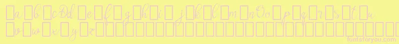Olyber Demo Font – Pink Fonts on Yellow Background
