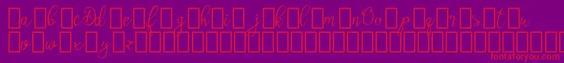 フォントOlyber Demo – 紫の背景に赤い文字