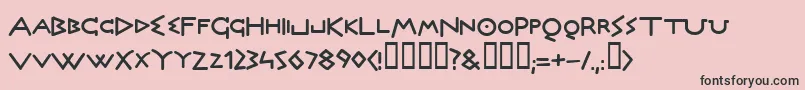 OLYMB   -fontti – mustat fontit vaaleanpunaisella taustalla
