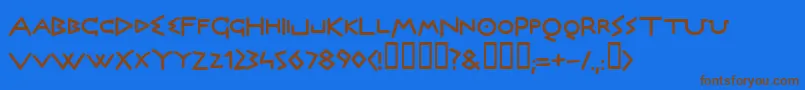 OLYMB   -fontti – ruskeat fontit sinisellä taustalla