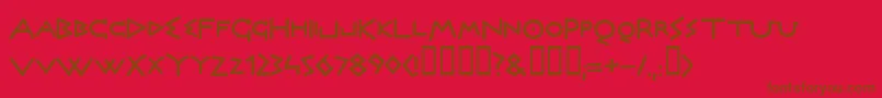 OLYMB   -Schriftart – Braune Schriften auf rotem Hintergrund