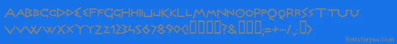 OLYMB   -fontti – harmaat kirjasimet sinisellä taustalla