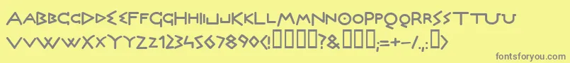 フォントOLYMB    – 黄色の背景に灰色の文字