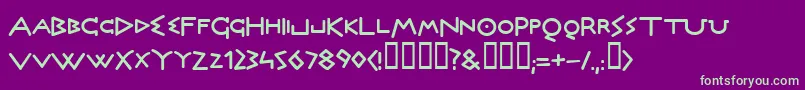 OLYMB   -fontti – vihreät fontit violetilla taustalla