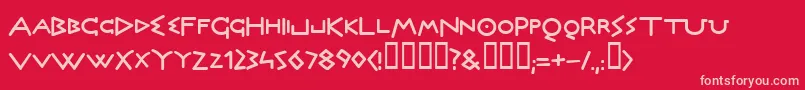 フォントOLYMB    – 赤い背景にピンクのフォント