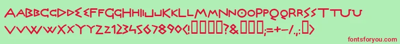 フォントOLYMB    – 赤い文字の緑の背景