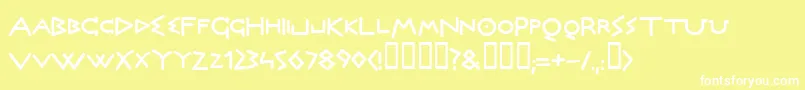 フォントOLYMB    – 黄色い背景に白い文字