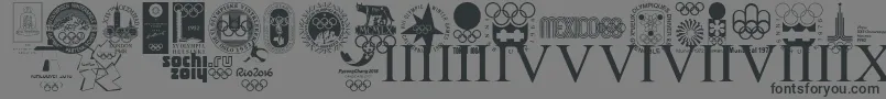 OLYMPIAD XXX-Schriftart – Schwarze Schriften auf grauem Hintergrund