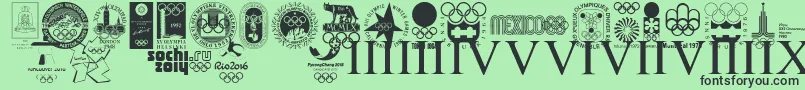 fuente OLYMPIAD XXX – Fuentes Negras Sobre Fondo Verde