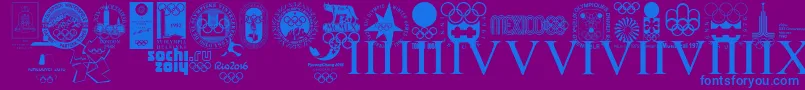 Шрифт OLYMPIAD XXX – синие шрифты на фиолетовом фоне