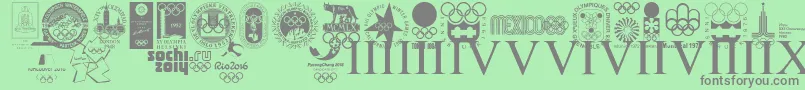 OLYMPIAD XXX Font – Gray Fonts on Green Background