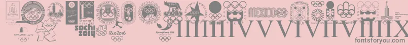 OLYMPIAD XXX-Schriftart – Graue Schriften auf rosa Hintergrund