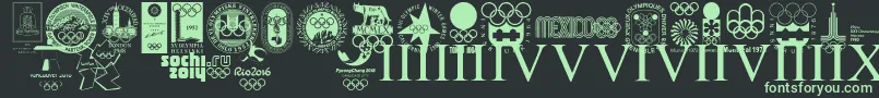 OLYMPIAD XXX-Schriftart – Grüne Schriften auf schwarzem Hintergrund