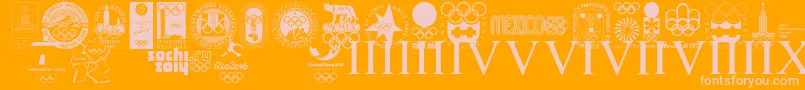 OLYMPIAD XXX-fontti – vaaleanpunaiset fontit oranssilla taustalla