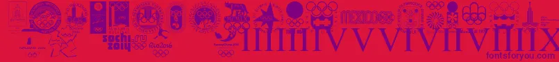 Шрифт OLYMPIAD XXX – фиолетовые шрифты на красном фоне