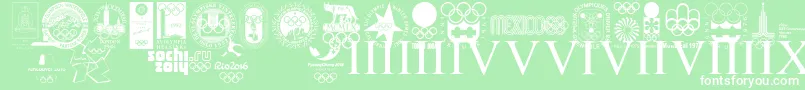 OLYMPIAD XXX Font – White Fonts on Green Background