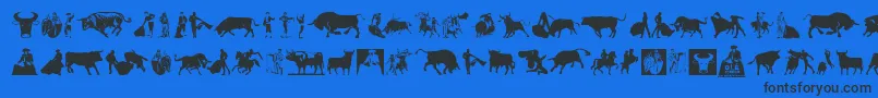 OlР’ Torero-fontti – mustat fontit sinisellä taustalla