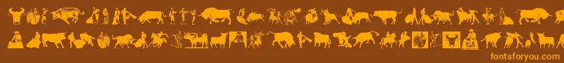 OlР’ Torero Font – Orange Fonts on Brown Background